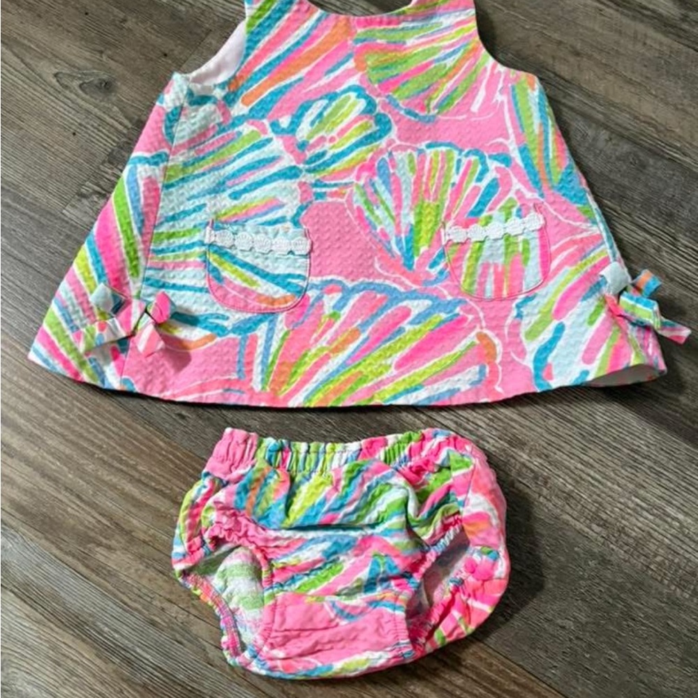 Lilly Pulitzer Pink and Green Kids Dress Set